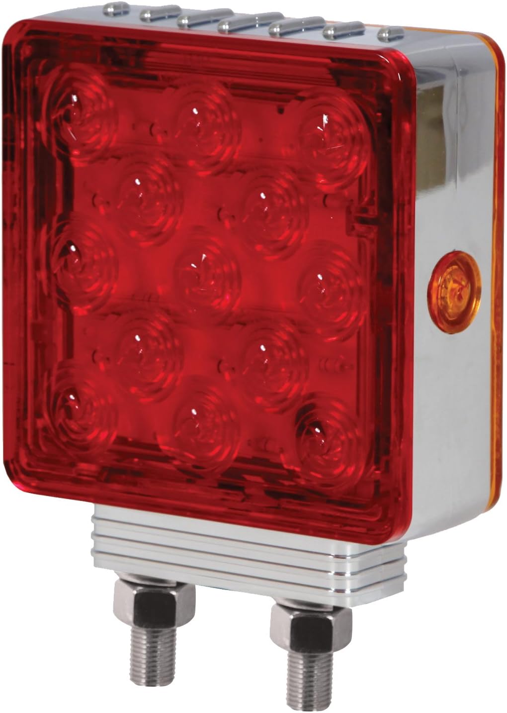 SQUARE CHROME RED/AMBER STT