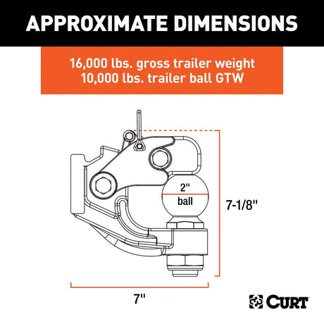 BALL & PINTLE HITCH (2" BALL, 10,000 LBS. BALL CAPACITY)