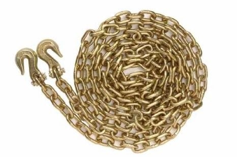 20 Foot 3/8" Grade 70 Transport Chain With 3/8" Grab Hooks DOT Approved