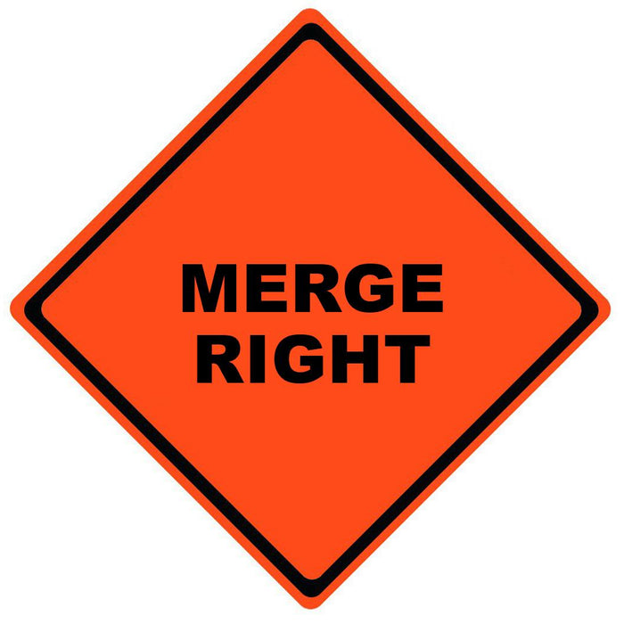 Merge Right 48" Mesh Sign