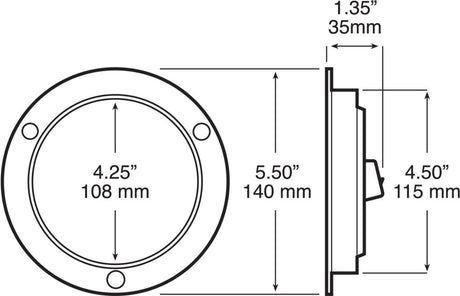 LED Work Light, Round, Flange-Mount, 4″