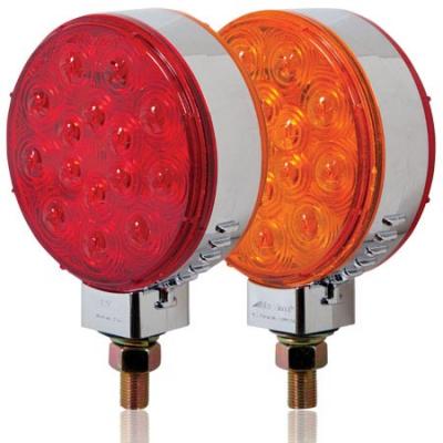 Maxxima 30 LED Round Double Face Chrome Pedestal Light RED - M42341R/Y